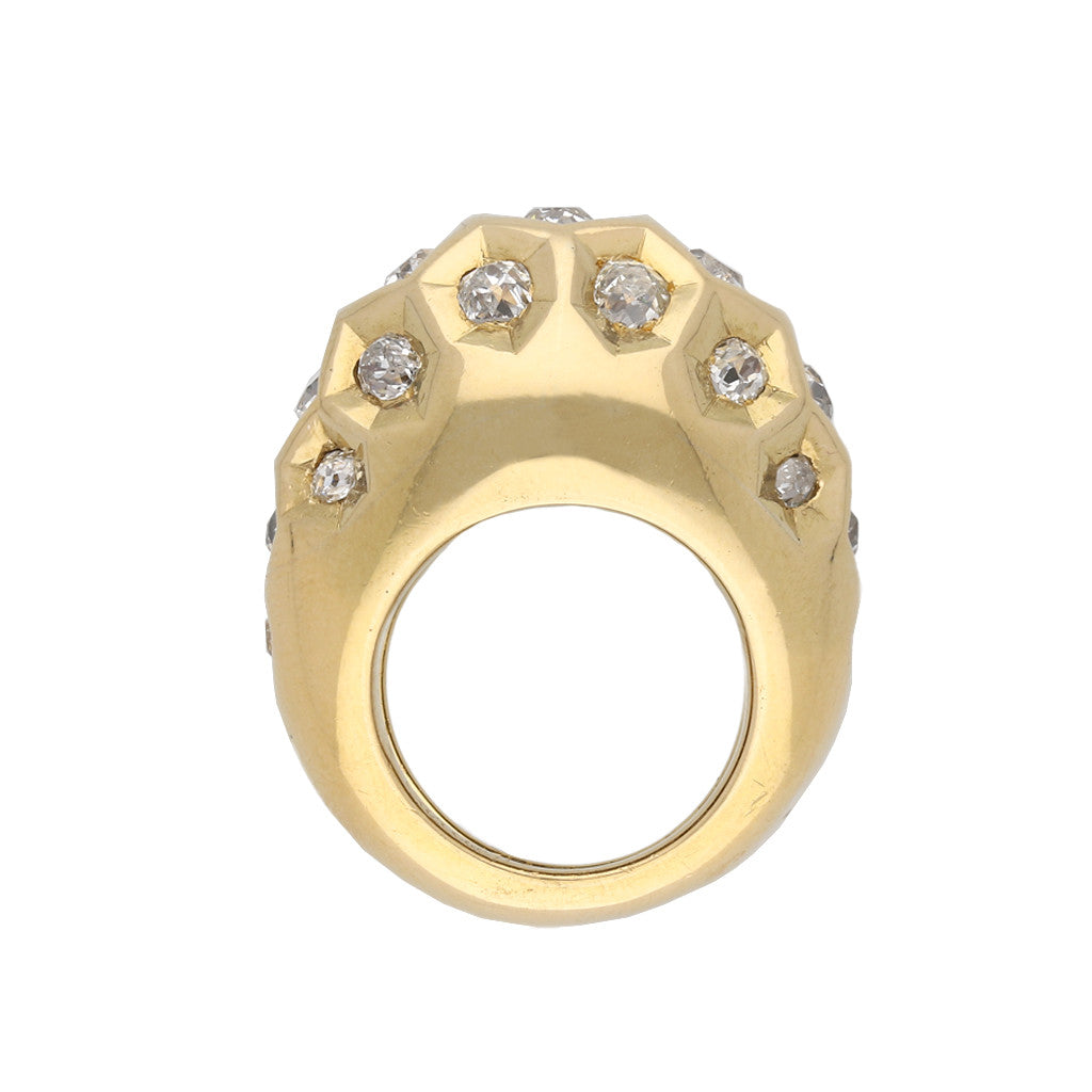 Cartier Paris 1940s 18KT Yellow Gold Diamond Ring profile