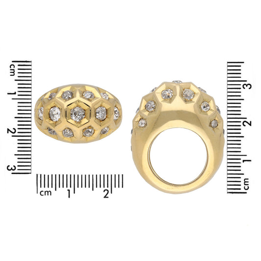 Cartier Paris 1940s 18KT Yellow Gold Diamond Ring measurements