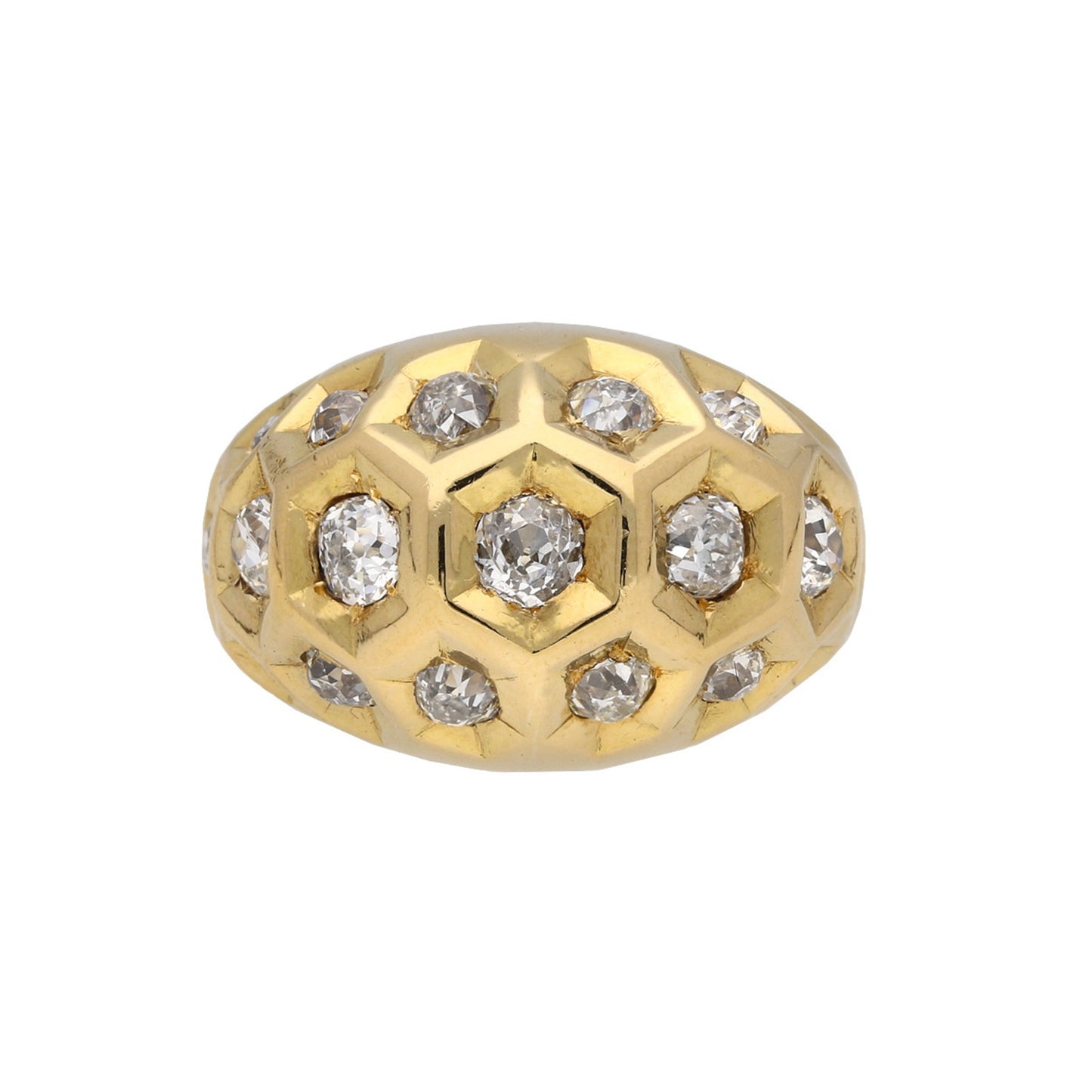 Cartier Paris 1940s 18KT Yellow Gold Diamond Ring front