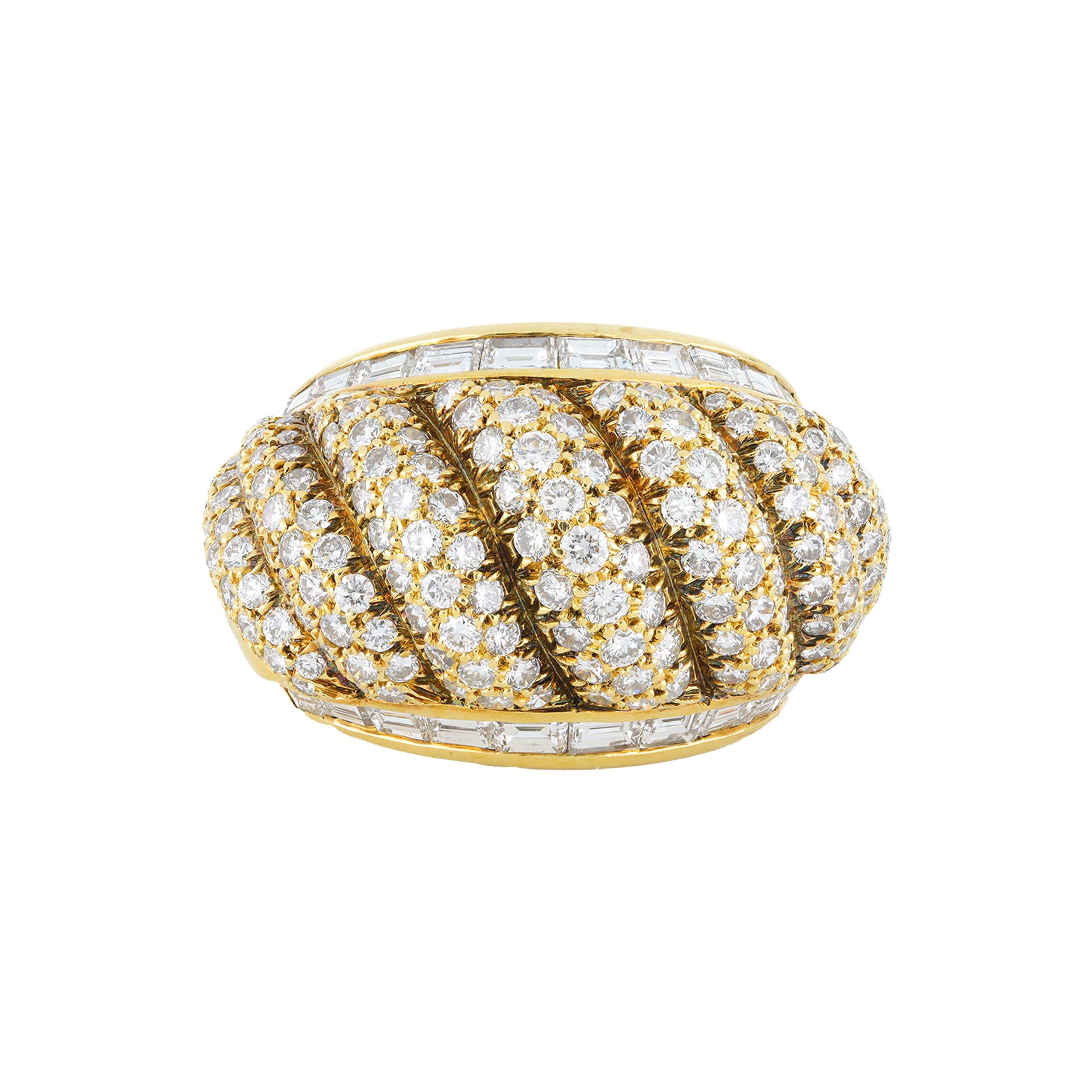 Van Cleef & Arpels 1950s 18KT Yellow Gold Diamond Ring front