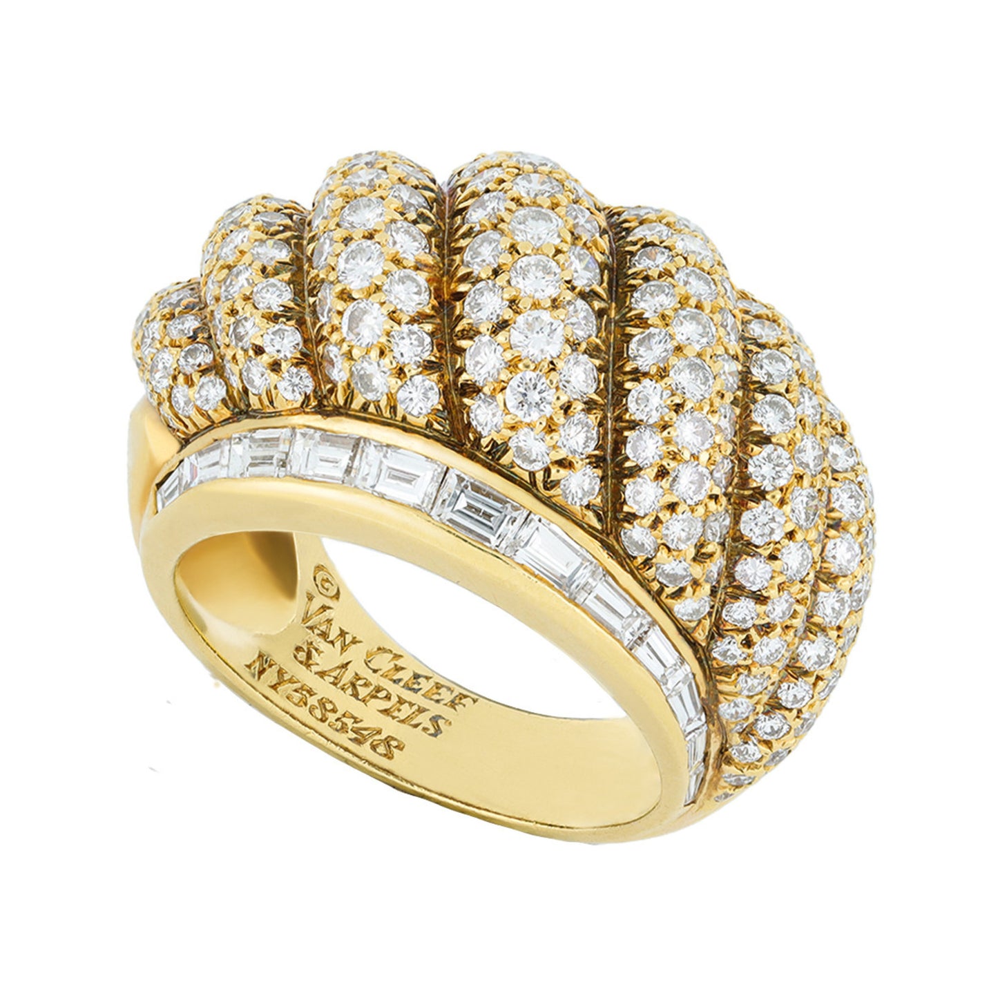 Van Cleef & Arpels 1950s 18KT Yellow Gold Diamond Ring front