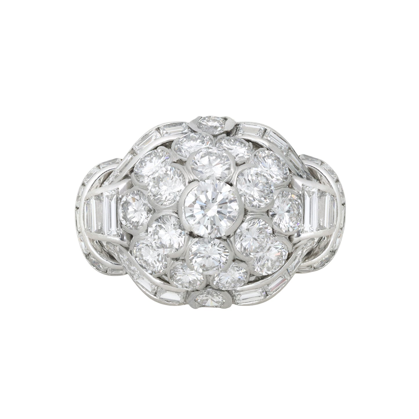Van Cleef & Arpels 1950s Platinum Diamond Ring front