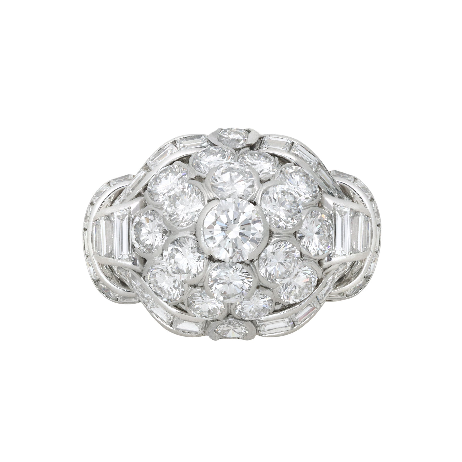 Van Cleef & Arpels 1950s Platinum Diamond Ring front