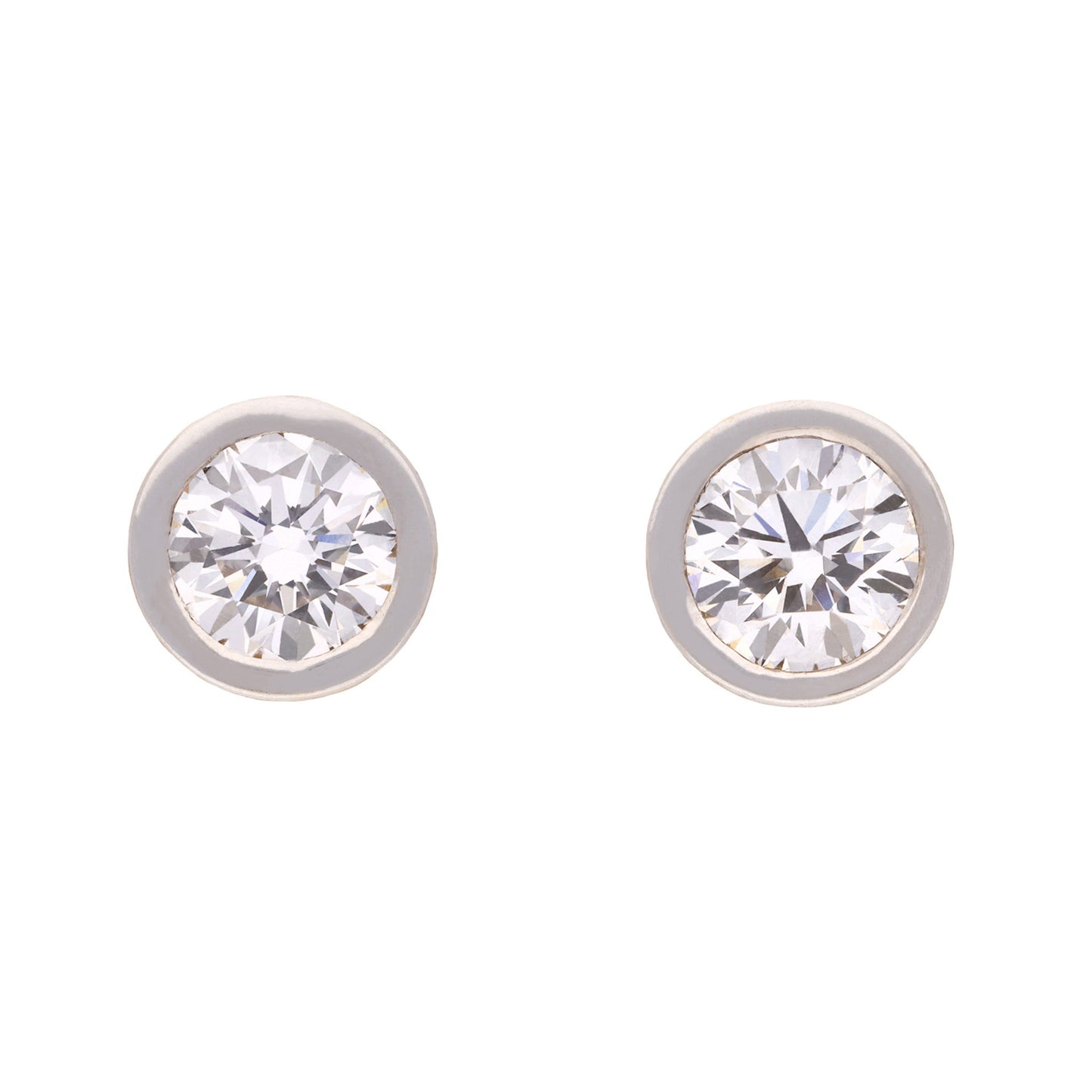 1970s 18KT White & Yellow Gold Diamond Earrings front