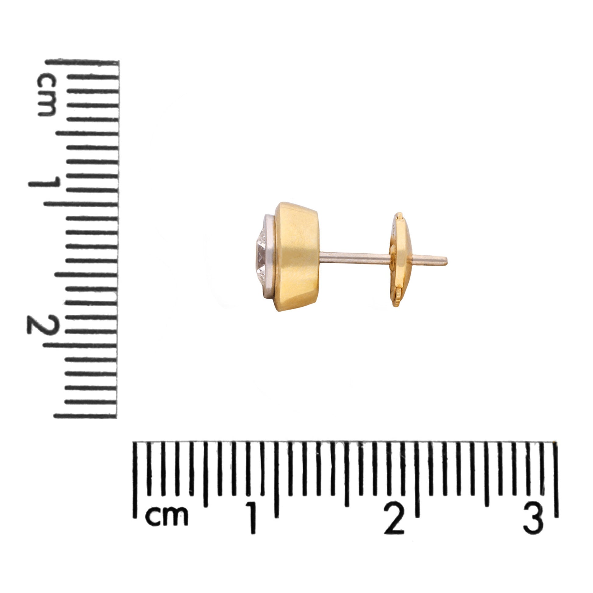 1970s 18KT White & Yellow Gold Diamond Earrings measurements