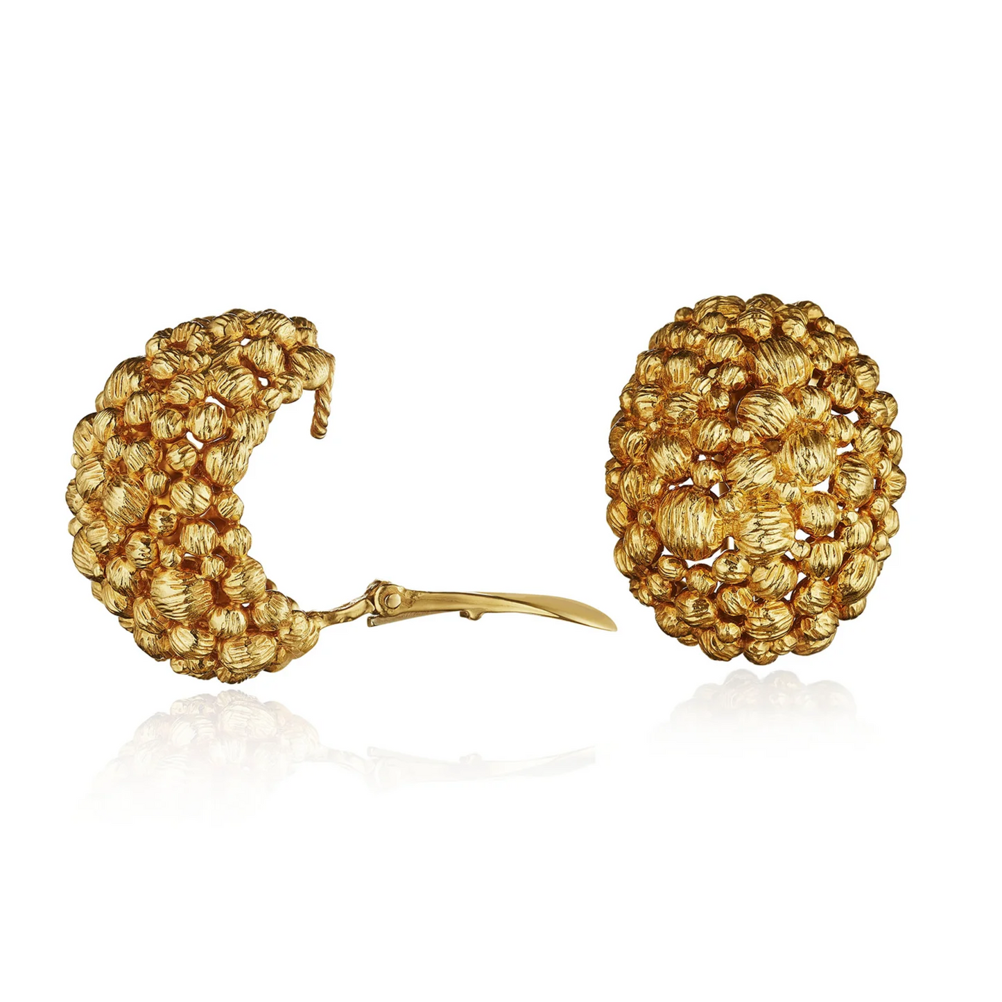 David Webb 1980s 18KT Yellow Gold Earrings side