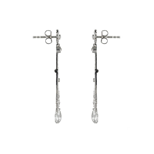 American Art Deco Platinum Diamond Earrings side