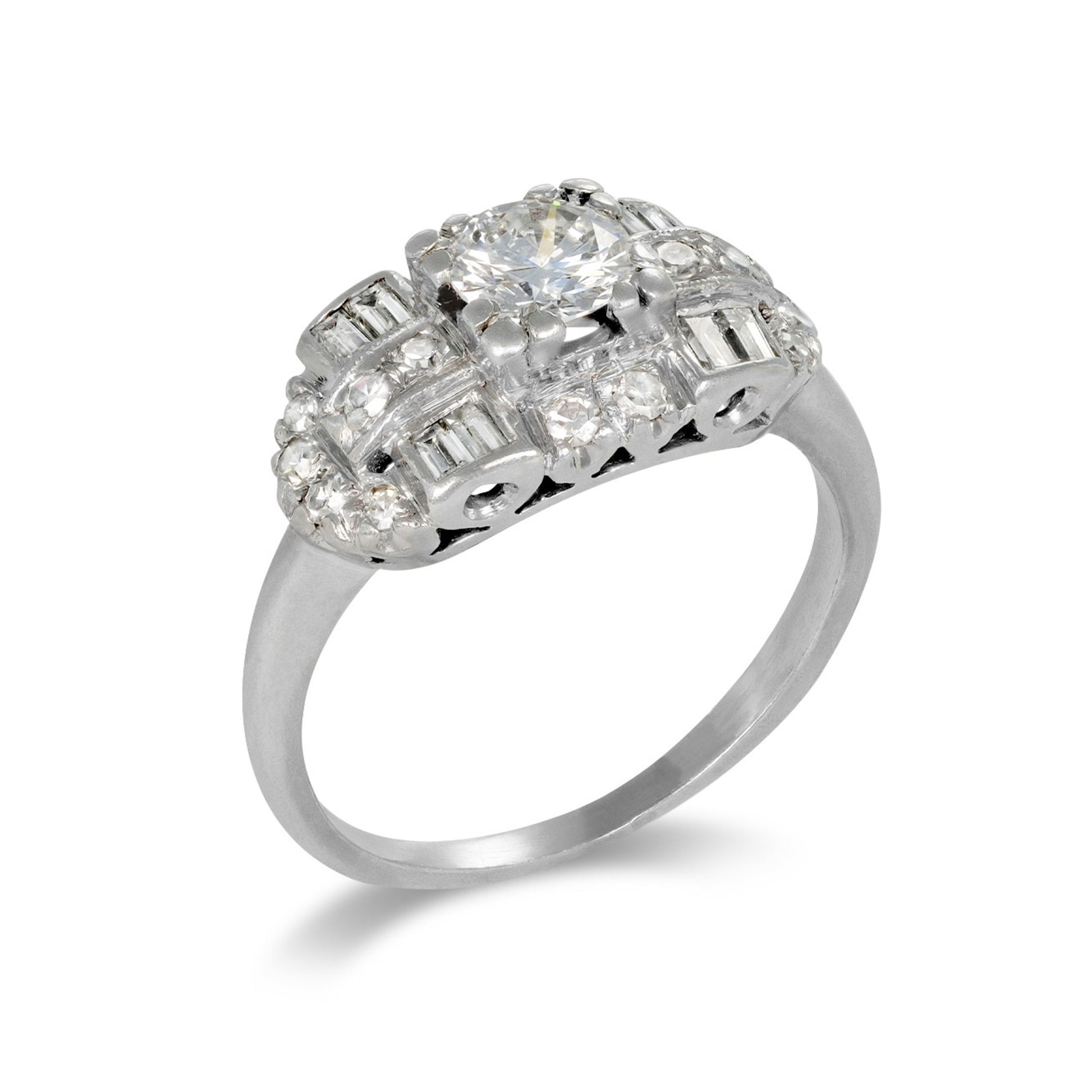 1950s Platinum & Iridium Diamond Ring front