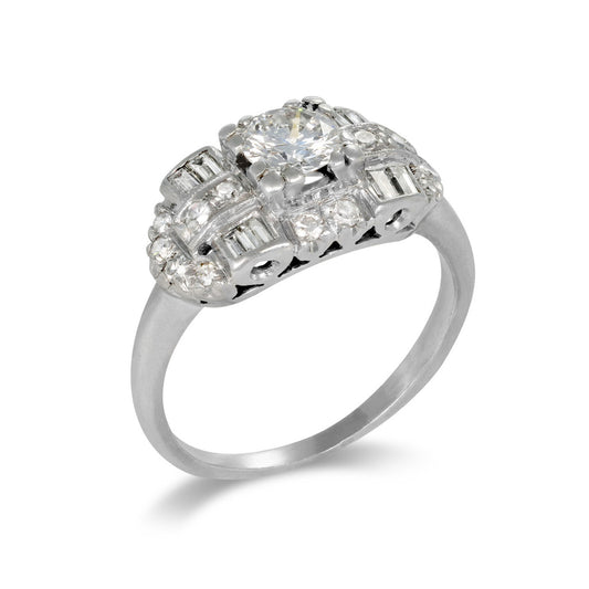 1950s Platinum & Iridium Diamond Ring front