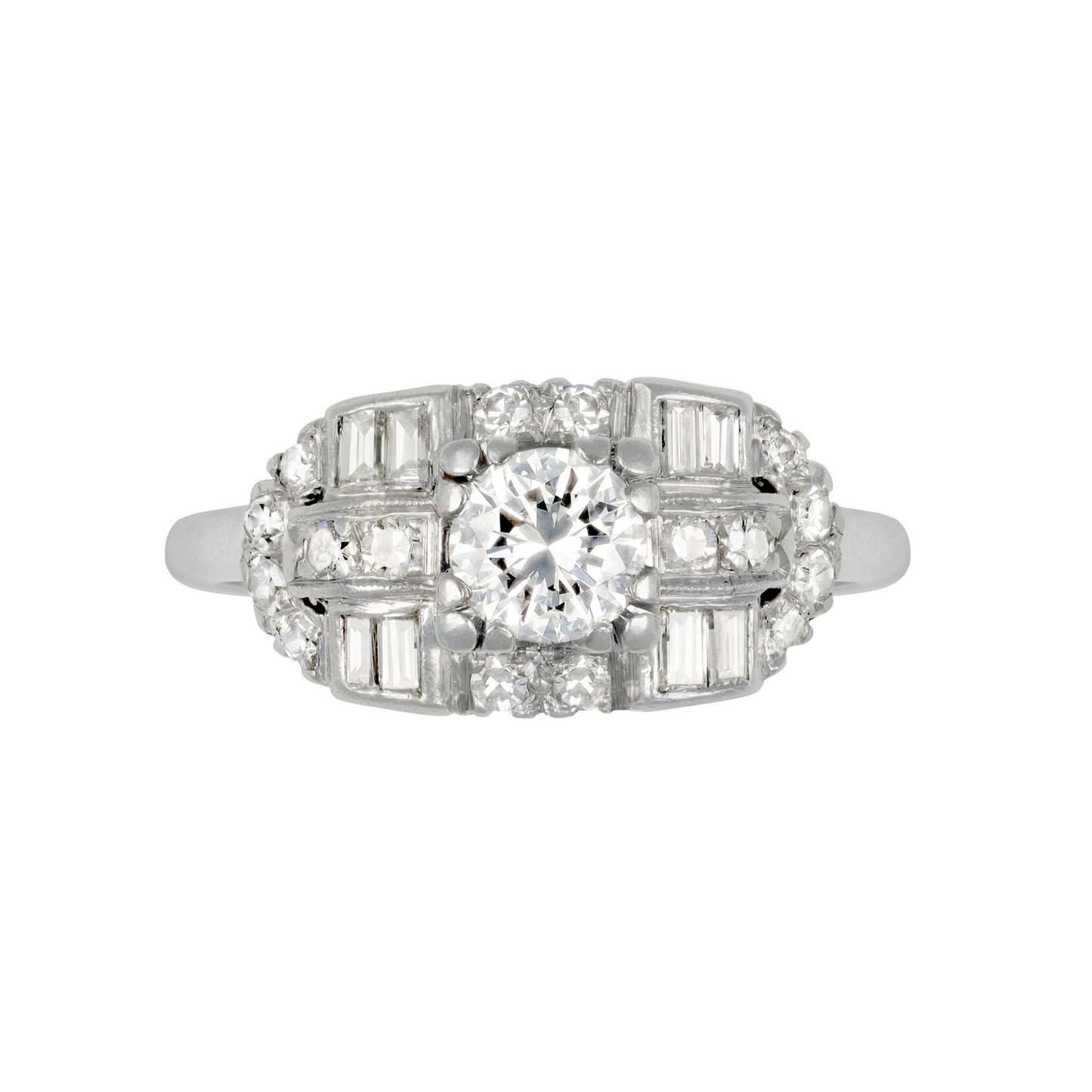 1950s Platinum & Iridium Diamond Ring front