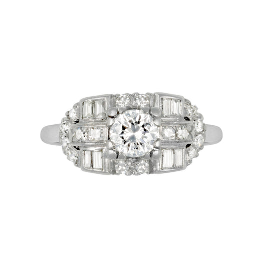 1950s Platinum & Iridium Diamond Ring front
