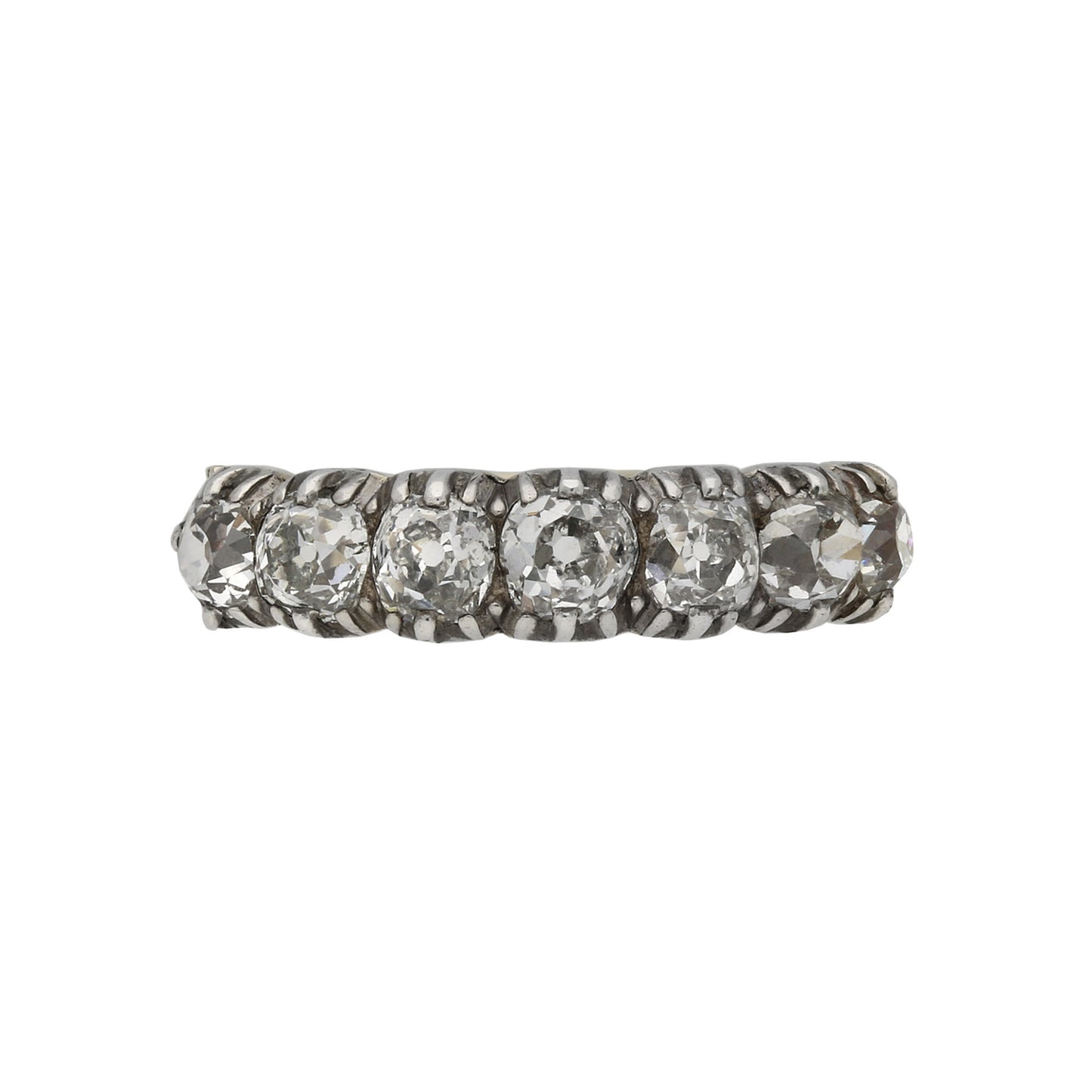 Victorian Silver & 18KT Yellow Gold Diamond Ring front