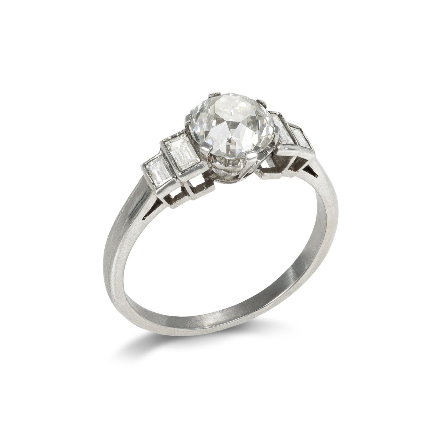 Art Deco Platinum Diamond Ring profile
