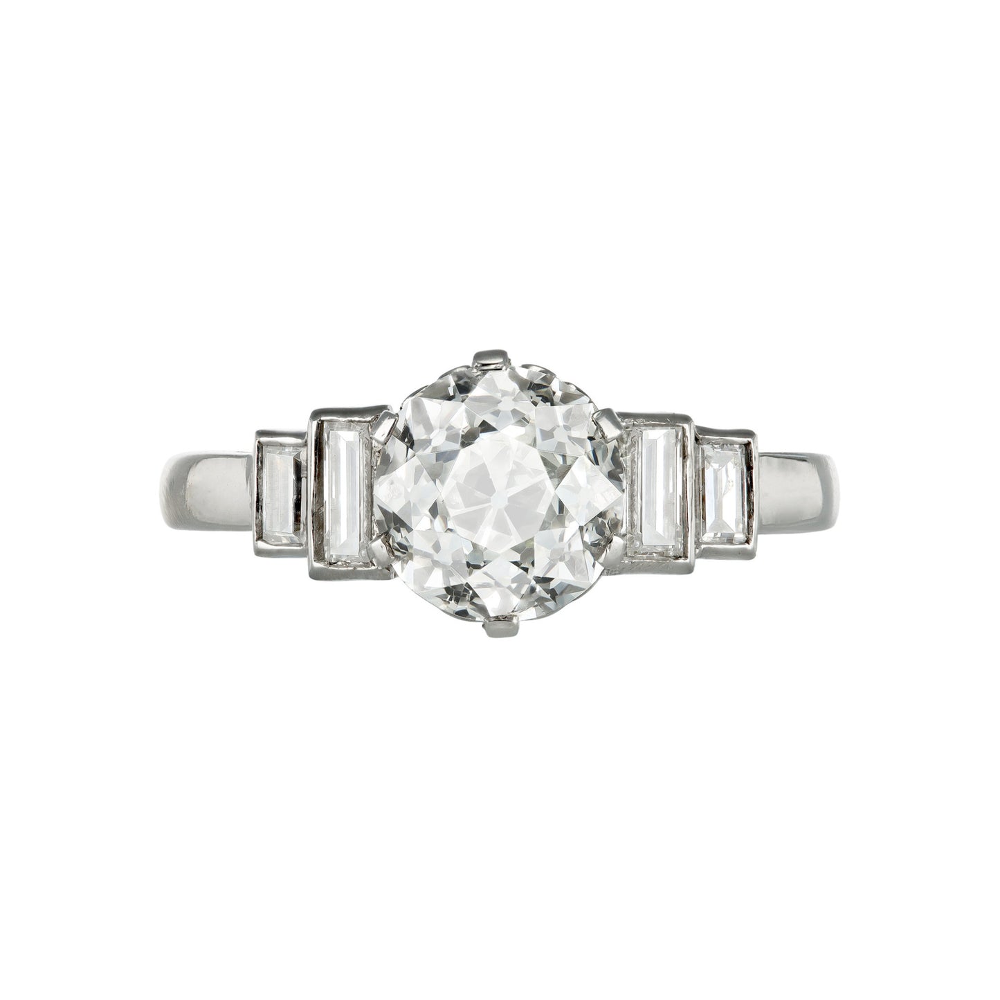 Art Deco Platinum Diamond Ring front