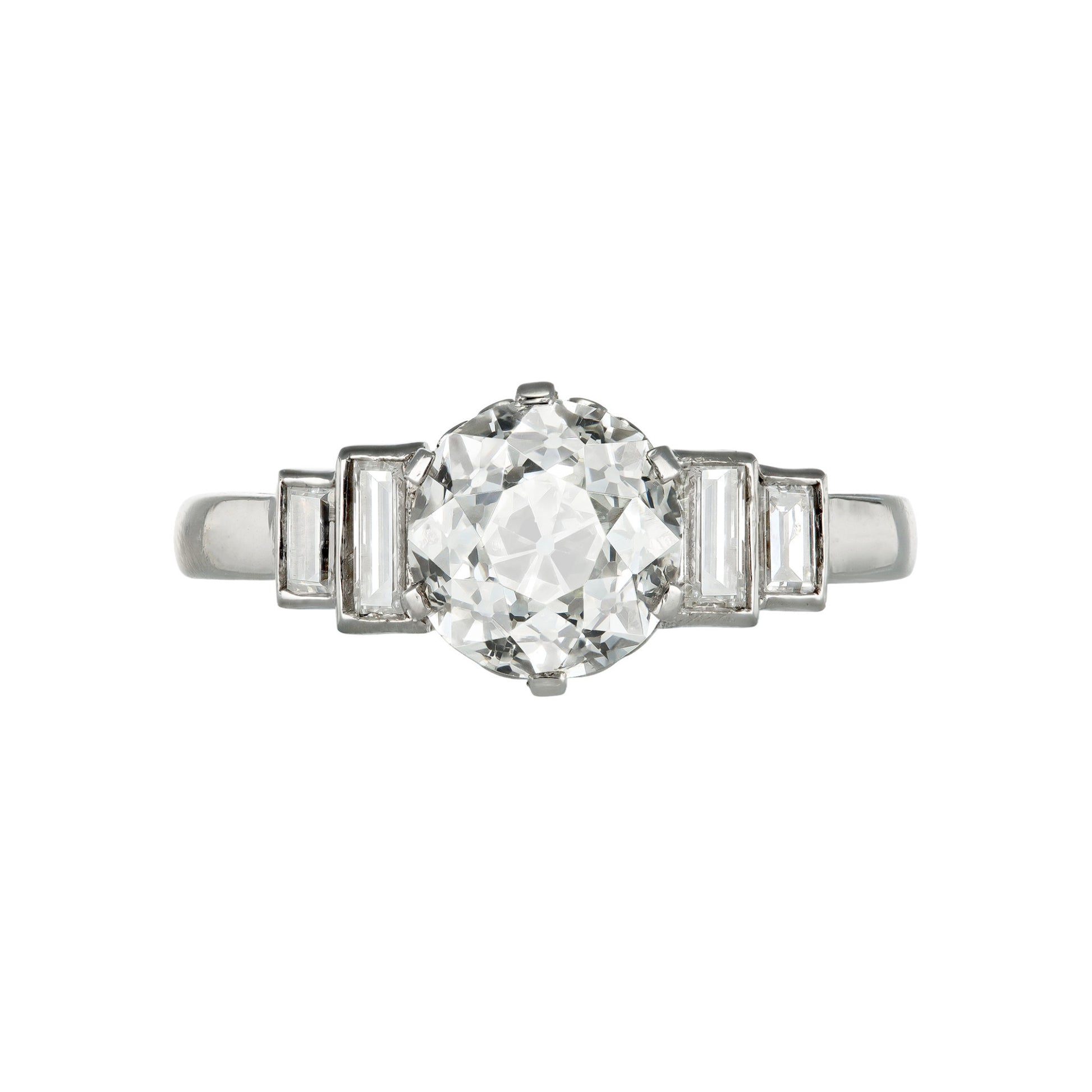 Art Deco Platinum Diamond Ring front