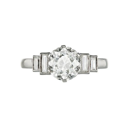 Art Deco Platinum Diamond Ring front