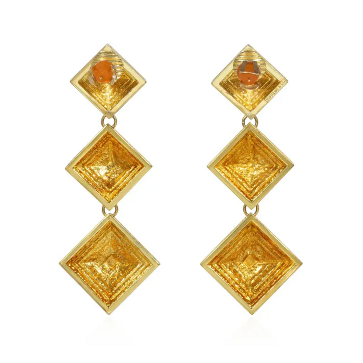 Tiffany & Co. 1970s 18KT Yellow Gold Earrings back