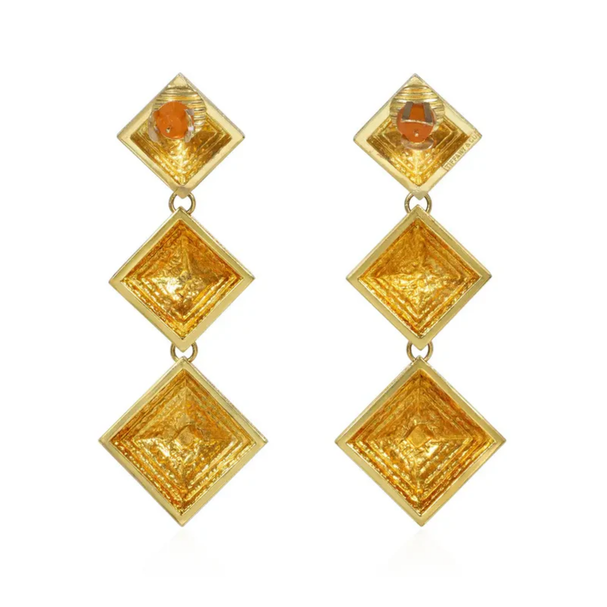 Tiffany & Co. 1970s 18KT Yellow Gold Earrings back