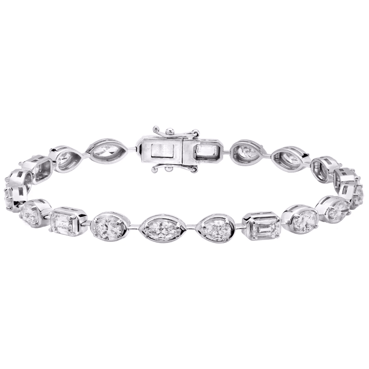 Contemporary 14KT White Gold Diamond Bracelet front