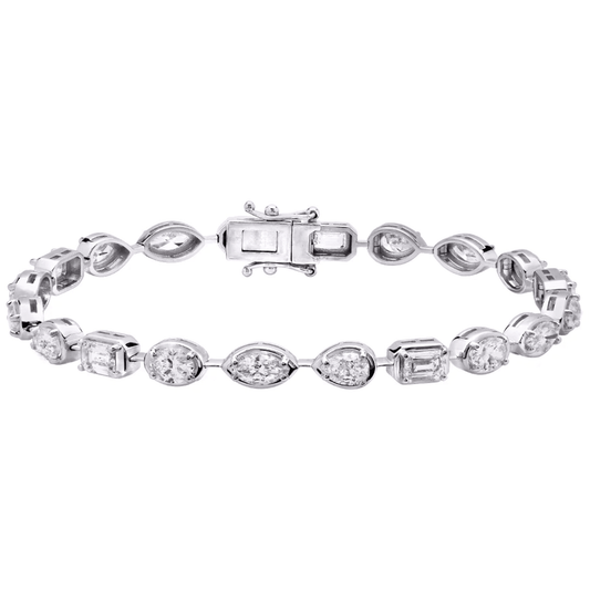 Contemporary 14KT White Gold Diamond Bracelet front