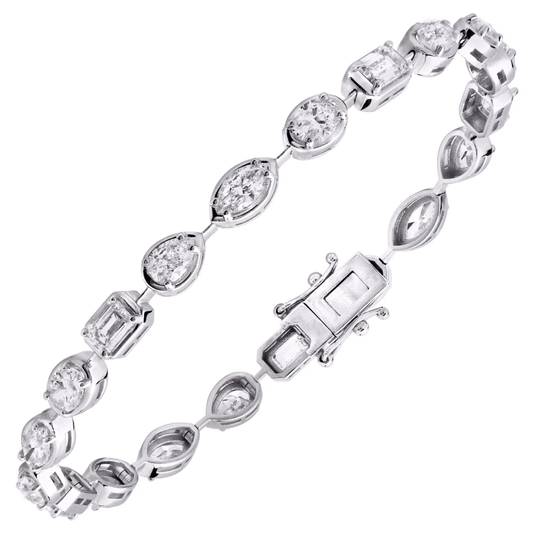 Contemporary 14KT White Gold Diamond Bracelet front