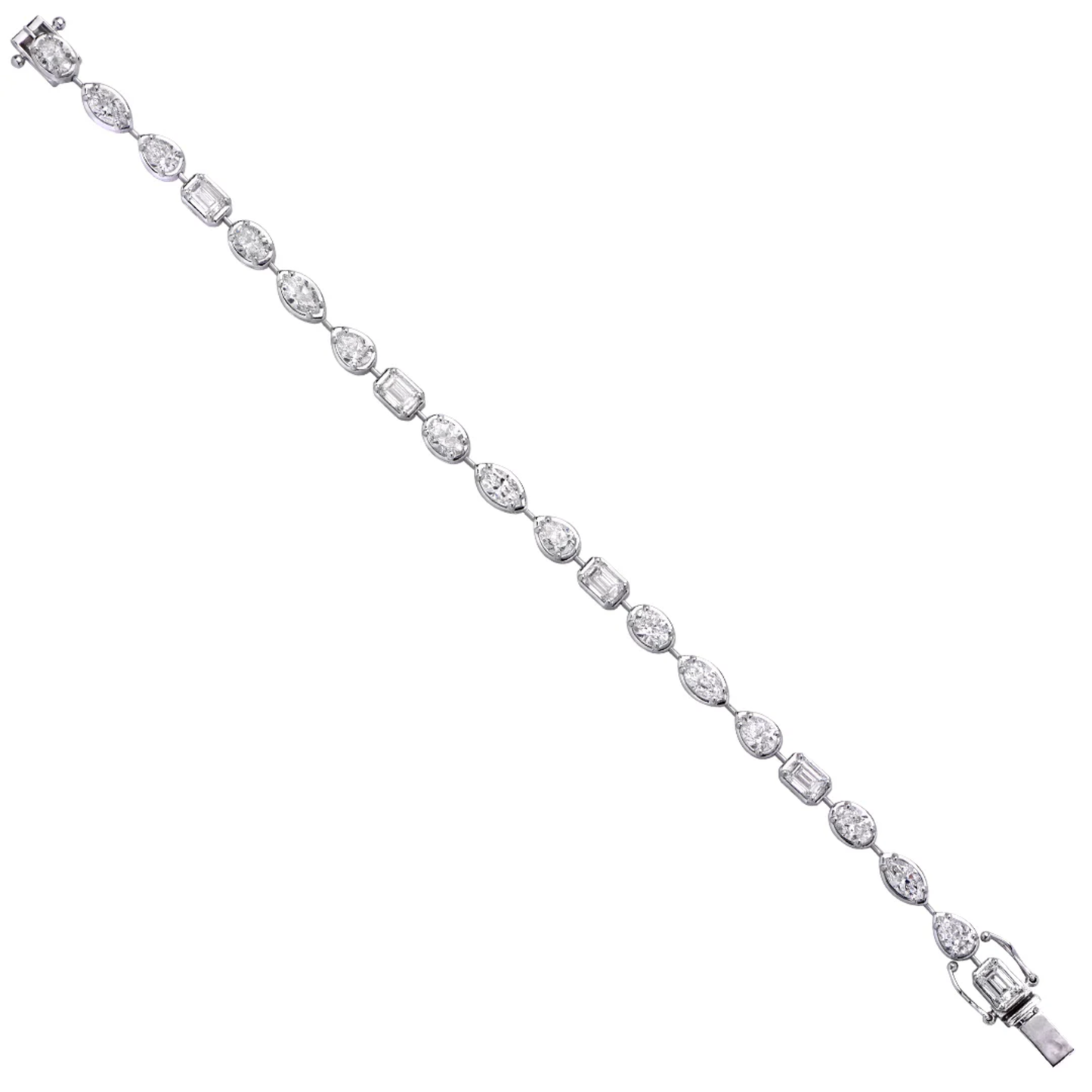 Contemporary 14KT White Gold Diamond Bracelet front