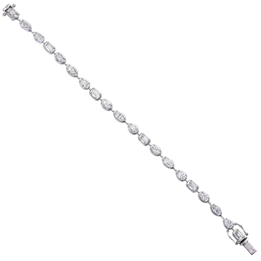 Contemporary 14KT White Gold Diamond Bracelet front