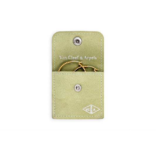 Van Cleef & Arpels French Post-1980s 18KT Yellow Gold Earrings in pouch