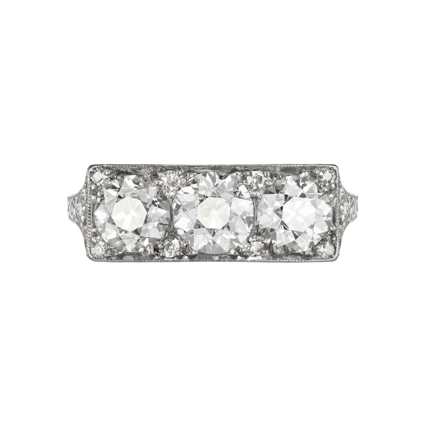 Art Deco Platinum Diamond Ring front