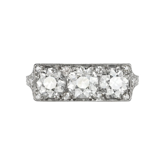 Art Deco Platinum Diamond Ring front