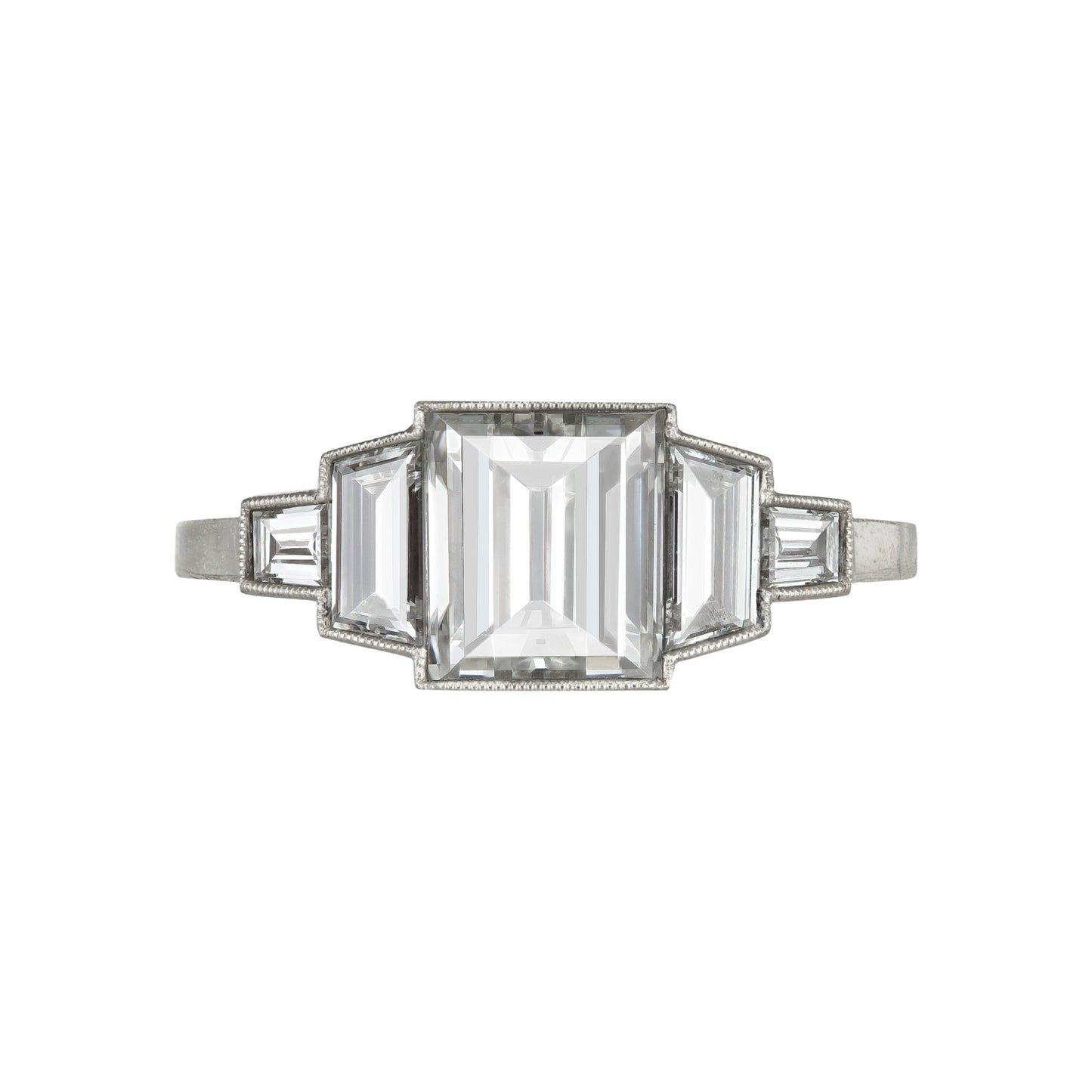 Art Deco Platinum Diamond Ring front