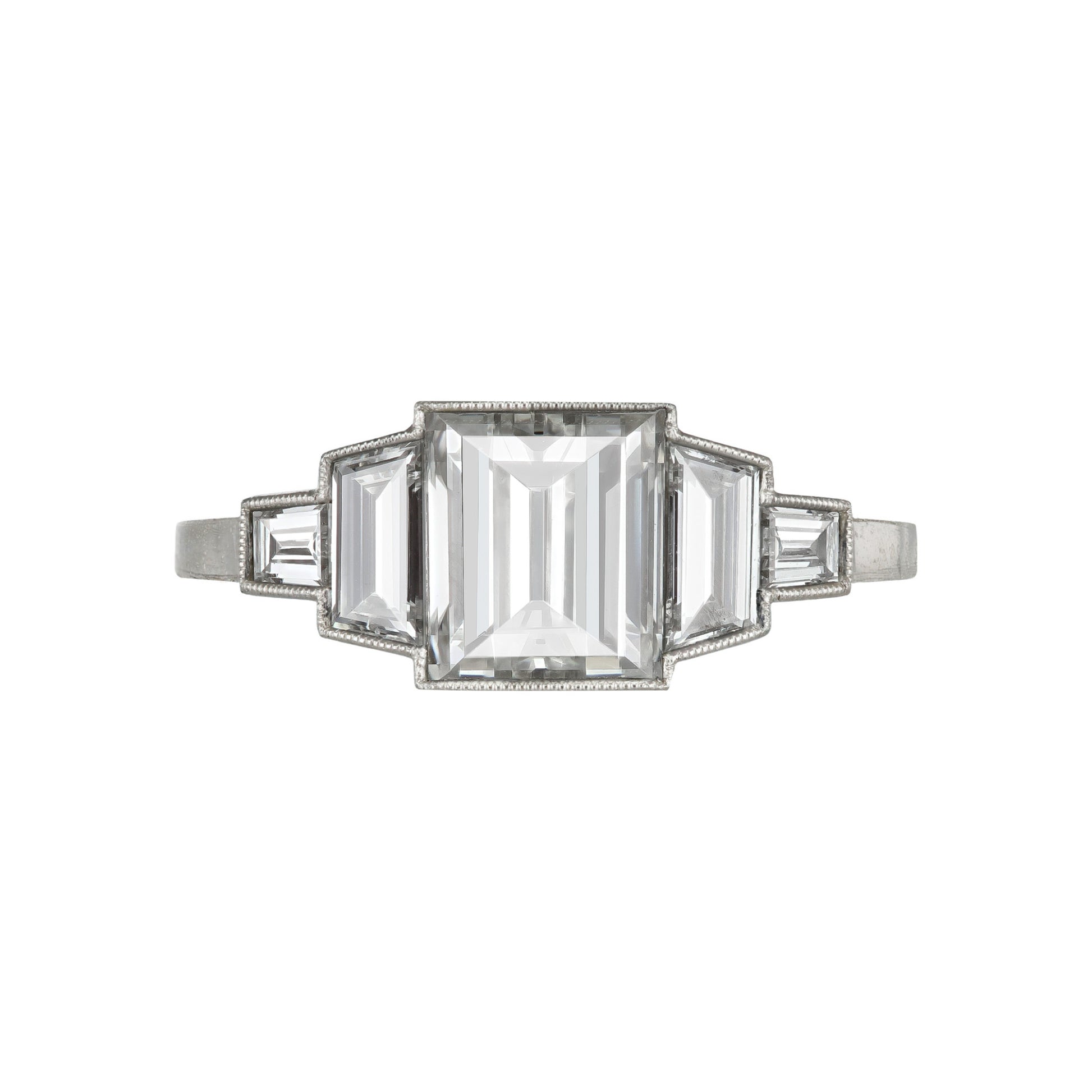 Art Deco Platinum Diamond Ring front