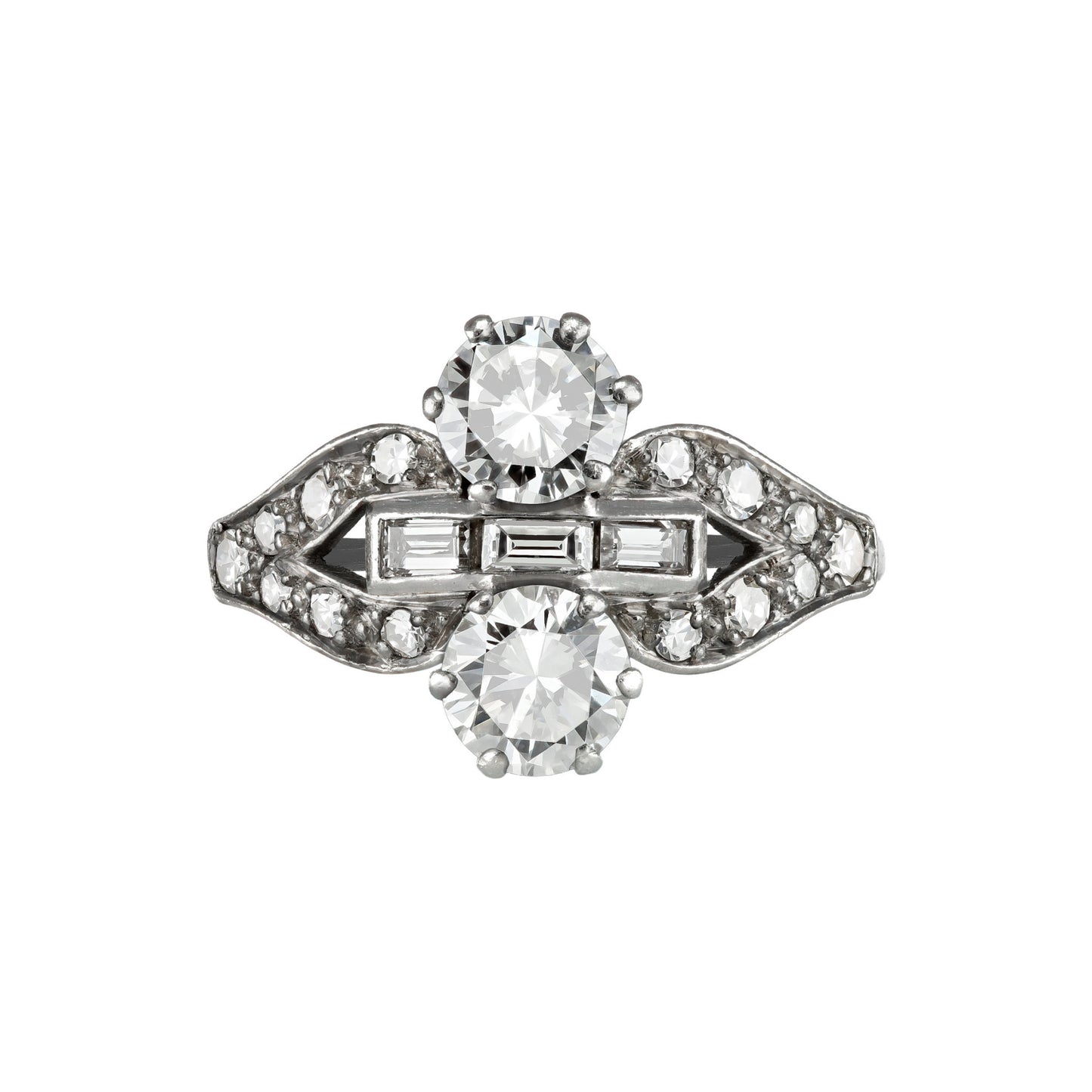 Art Deco Platinum Diamond Ring front