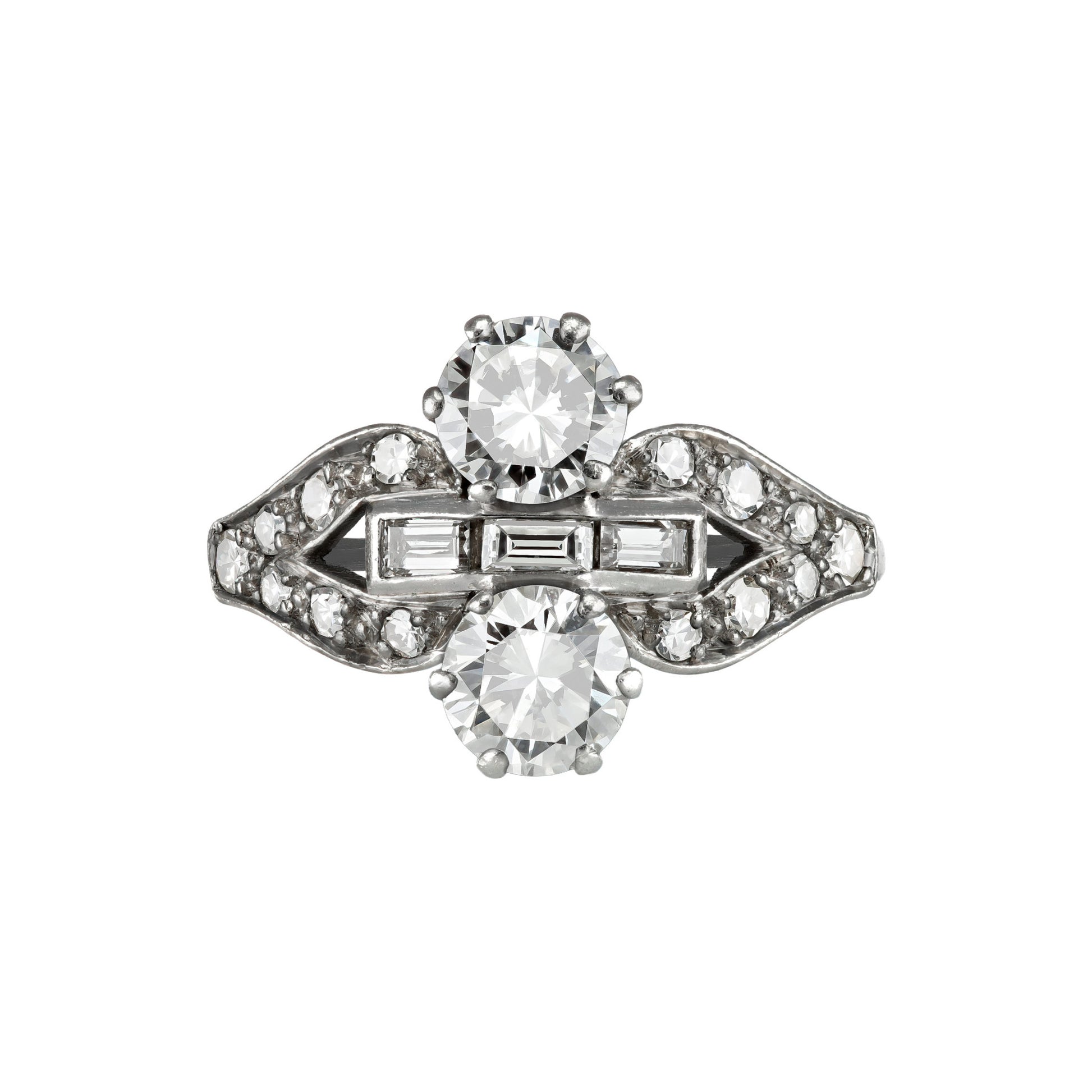 Art Deco Platinum Diamond Ring front