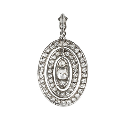 Tiffany & Co. American Art Deco Platinum Diamond Pendant back