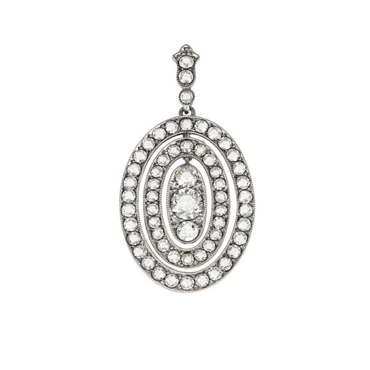 Tiffany & Co. American Art Deco Platinum Diamond Pendant front