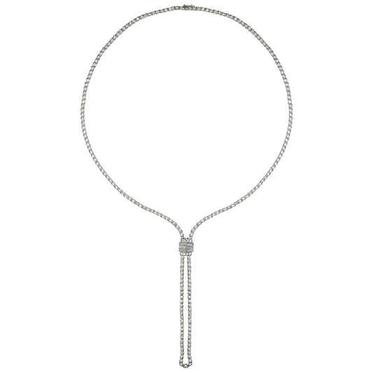 Swedish 1950s Platinum Diamond Necklace front