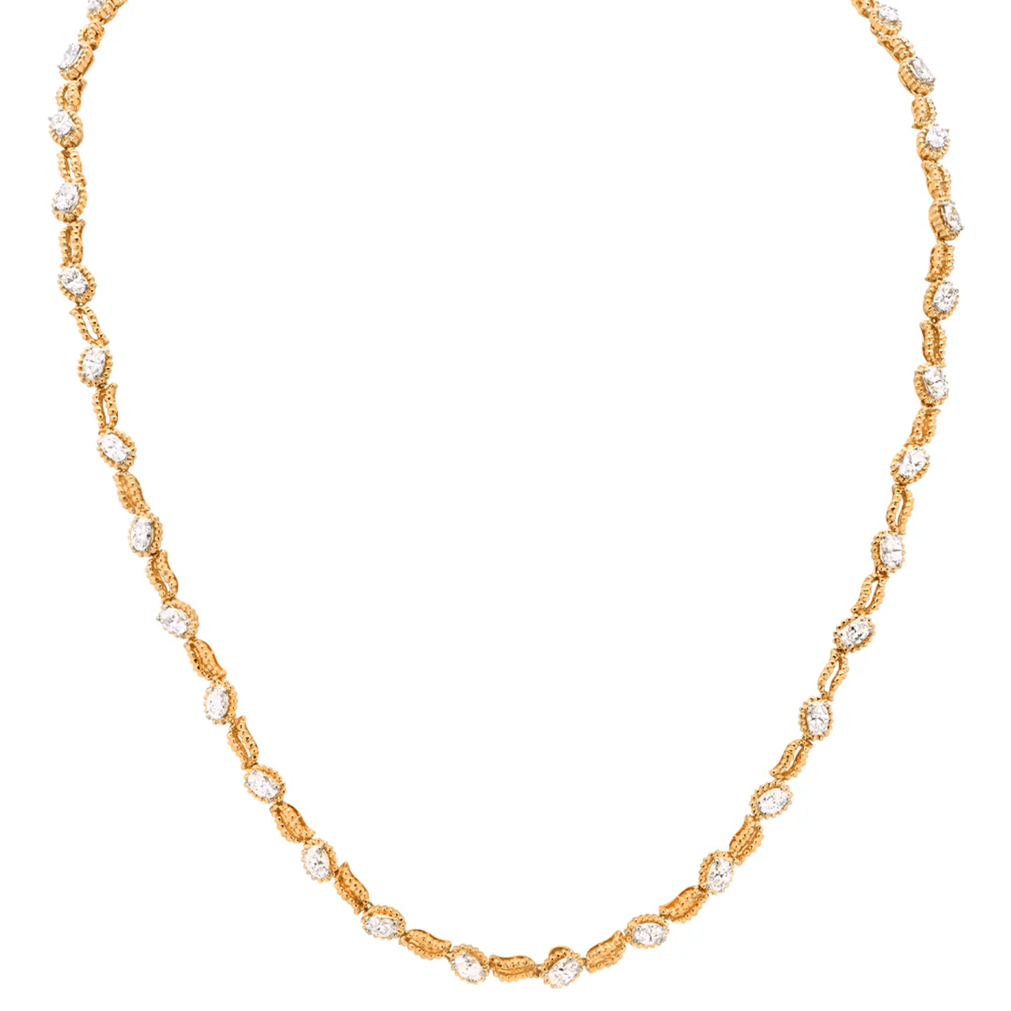 Oscar Heyman Bros. Post-1980s 18KT Yellow Gold Diamond Necklace front