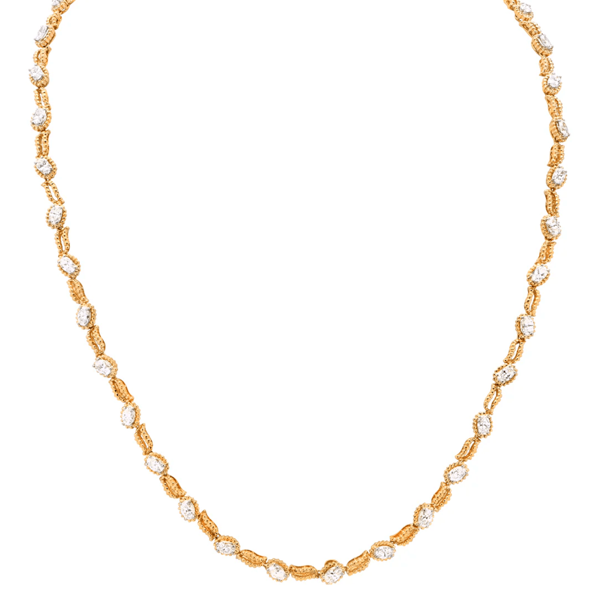 Oscar Heyman Bros. Post-1980s 18KT Yellow Gold Diamond Necklace front