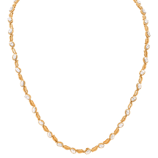 Oscar Heyman Bros. Post-1980s 18KT Yellow Gold Diamond Necklace front