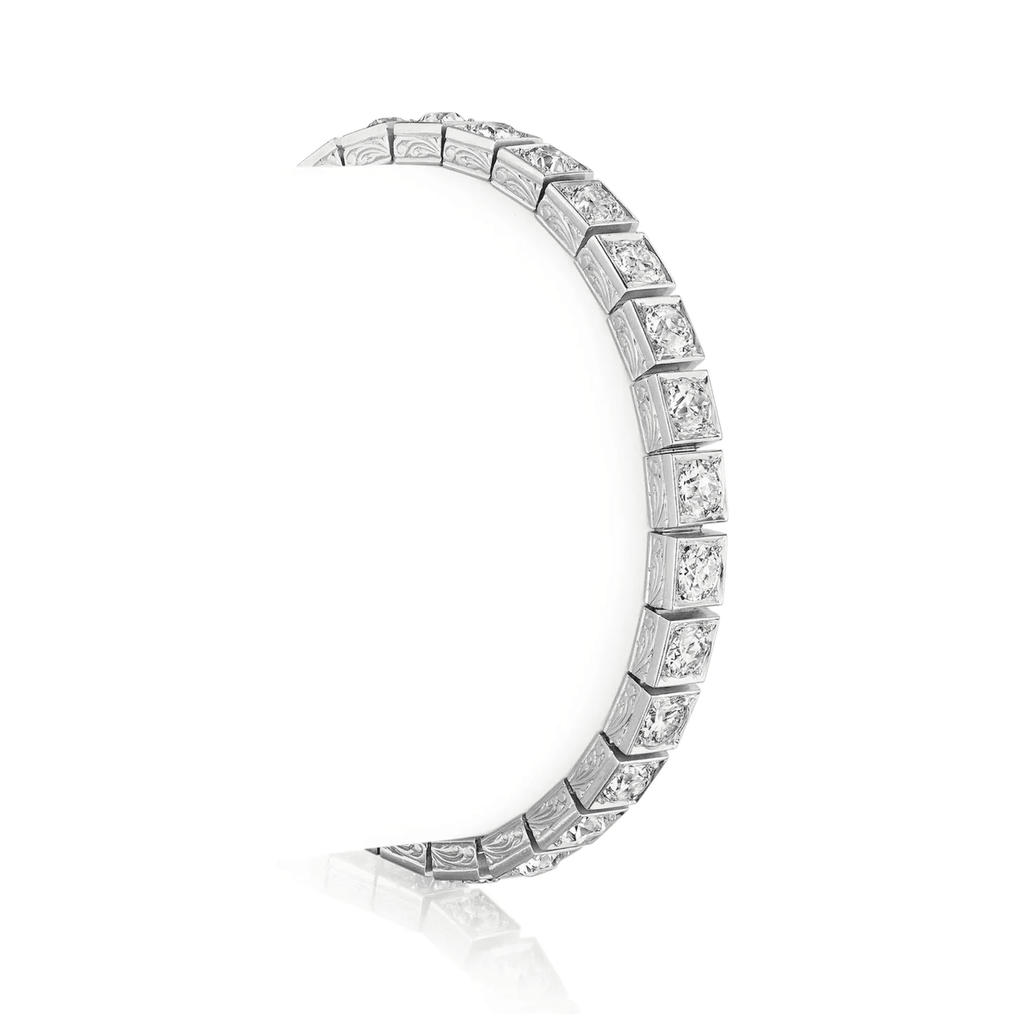 Art Deco Platinum Diamond Bracelet side