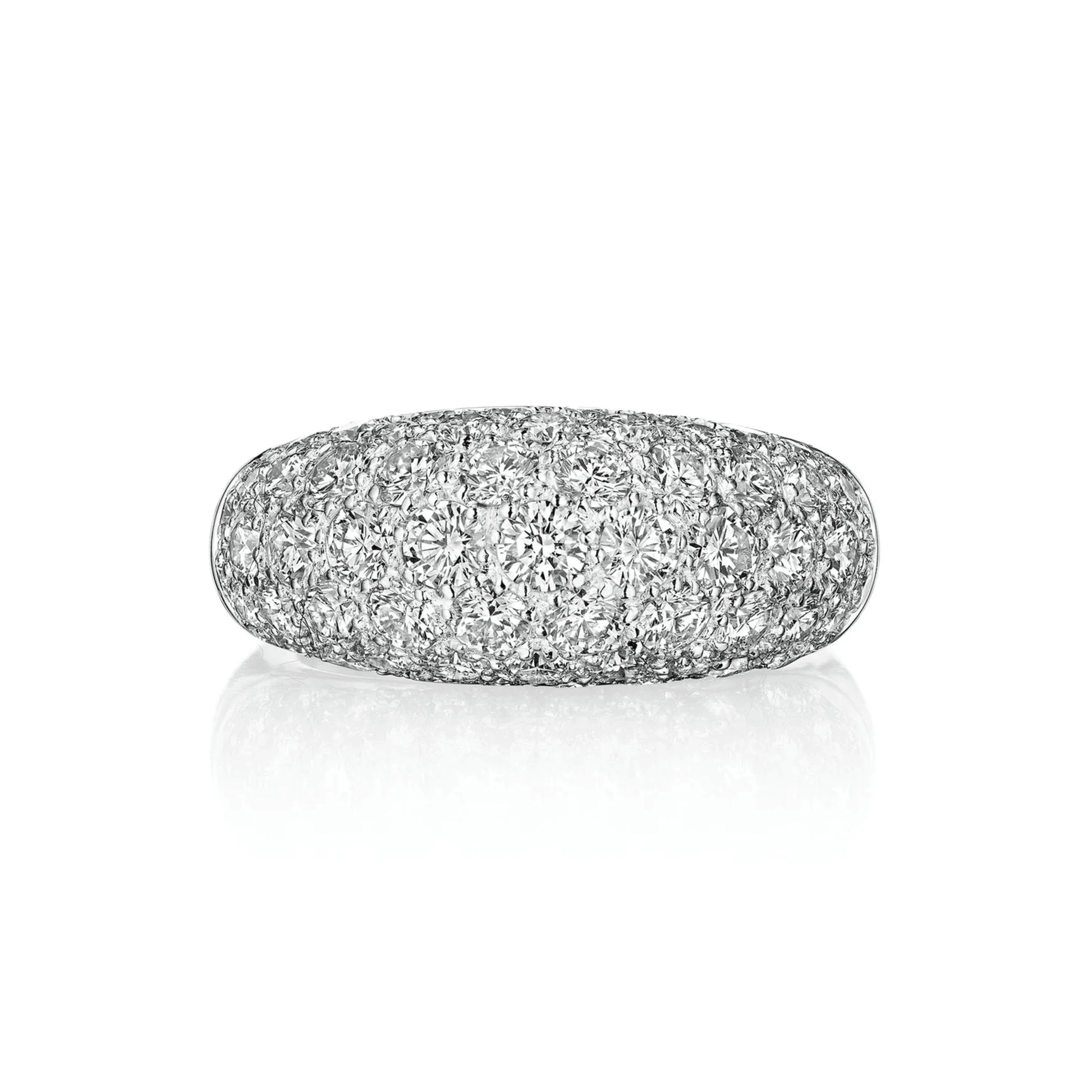 Van Cleef & Arpels Paris 1980s Platinum Diamond Ring front