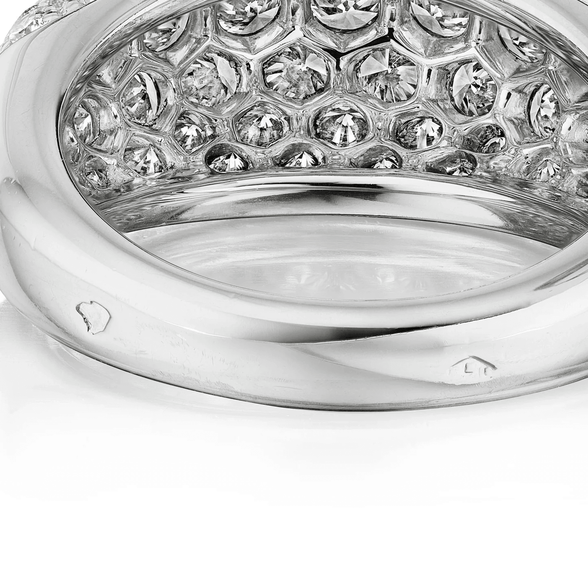Van Cleef & Arpels Paris 1980s Platinum Diamond Ring stamp