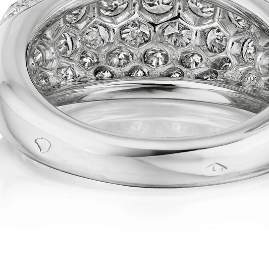 Van Cleef & Arpels Paris 1980s Platinum Diamond Ring stamp