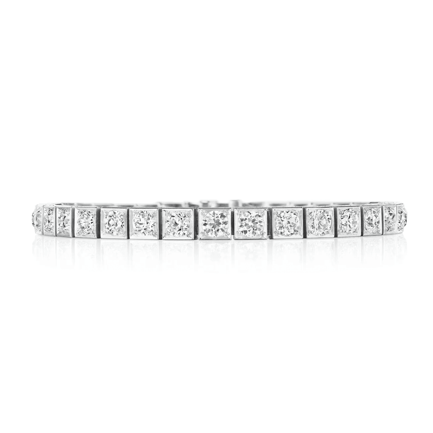Art Deco Platinum Diamond Bracelet front