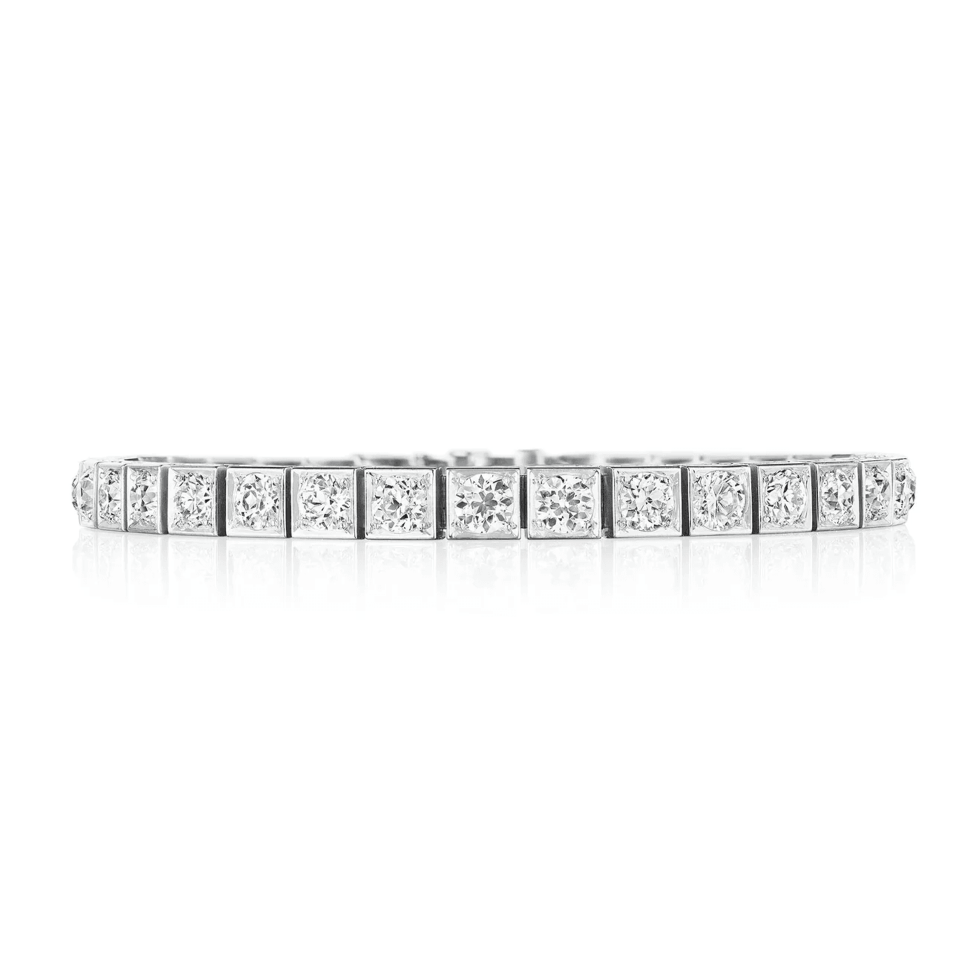 Art Deco Platinum Diamond Bracelet front