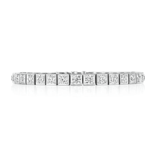 Art Deco Platinum Diamond Bracelet front