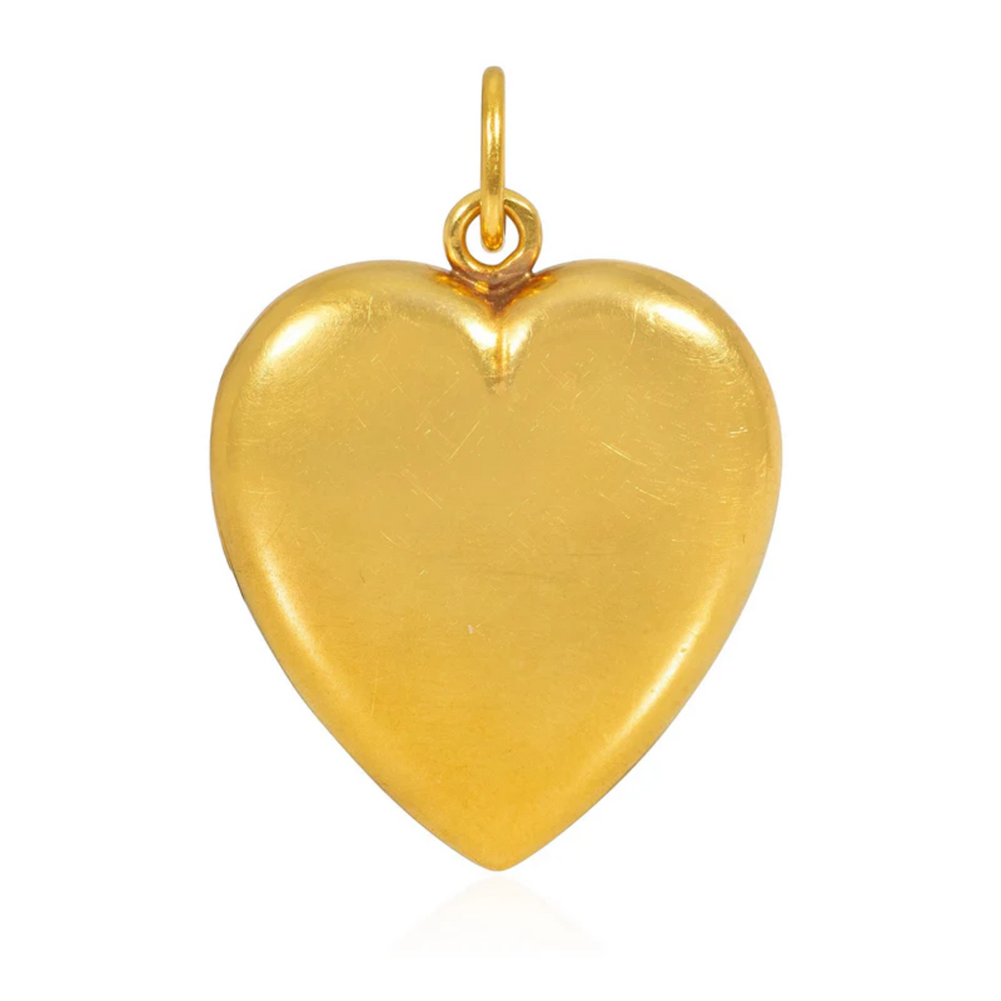 Art Nouveau 18KT Yellow Gold Diamond & Enamel Heart Locket Pendant back
