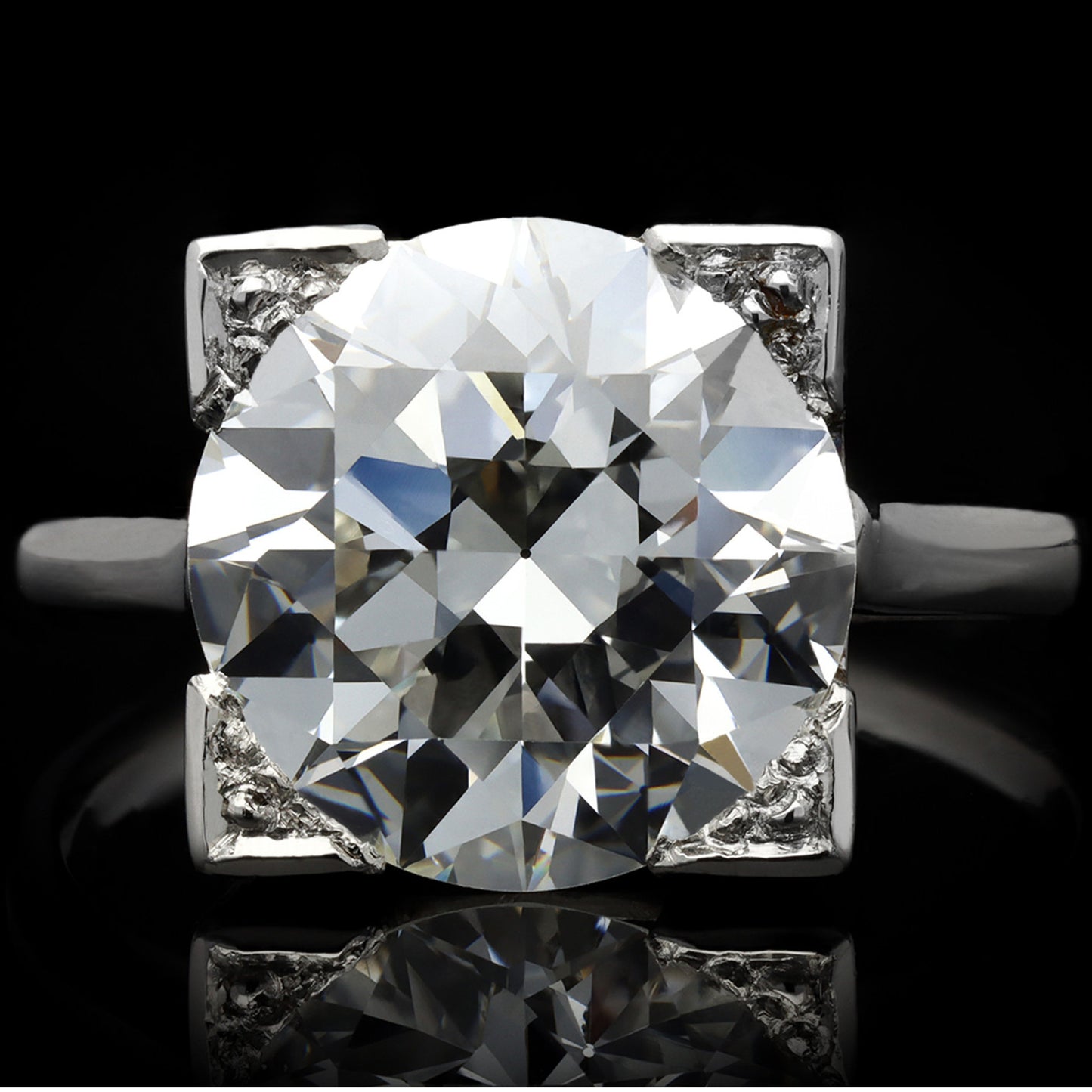 Art Deco Platinum Diamond Ring front