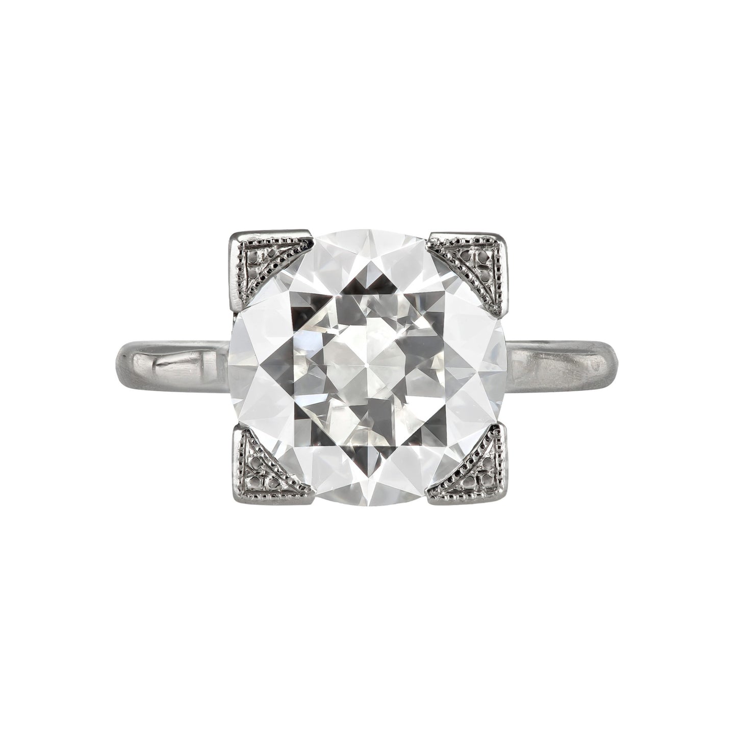 Art Deco Platinum Diamond Ring front